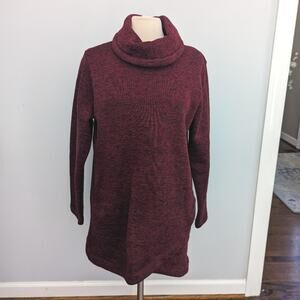 Women's Lands End Large Maroon Red 14 - 16 Sweatshirt Pullover